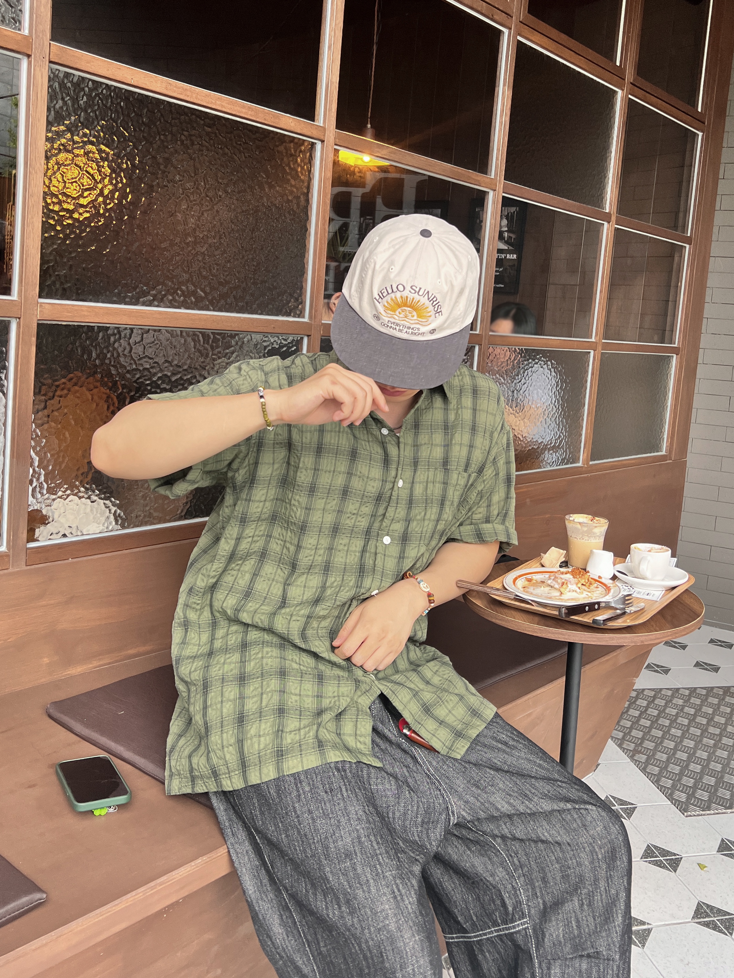 Keen Shanti Black Dawn Blue, Hello Sunrise 90's Logo 6Panel Cap Ivory & Black 착용 스타일 - 3