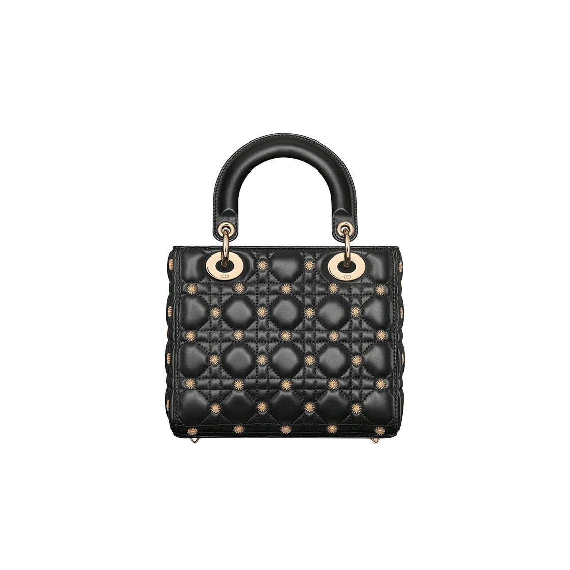 Dior Small Lady Bag Black Gold Finish Sun Studs 상세 이미지 3