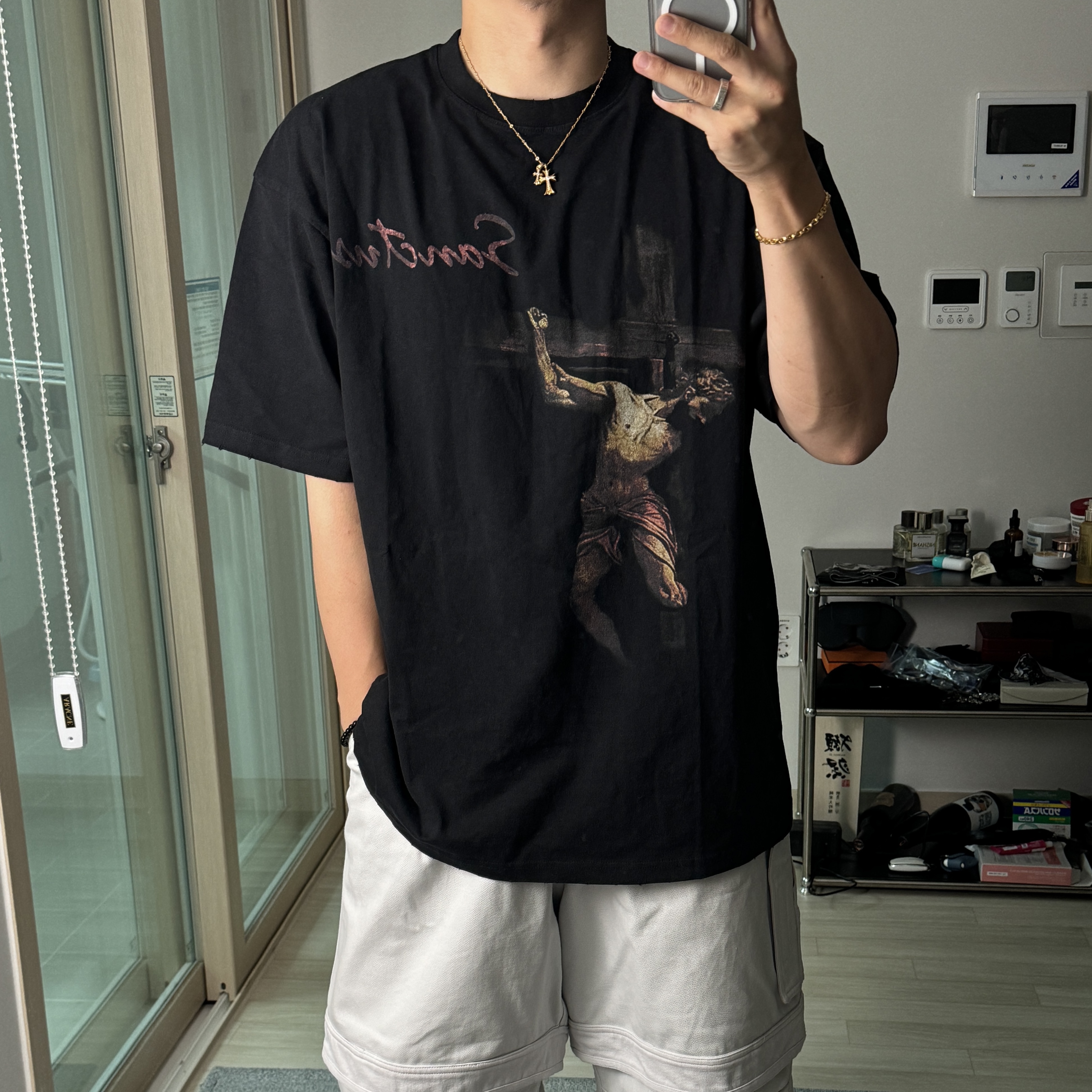 Farfromwhat Far Layered Work Pants White 착용 스타일 - 2