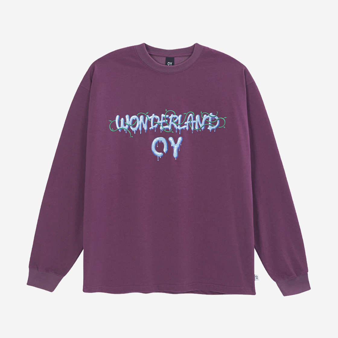 OY Vine Melting Logo Long Sleeve Burgundy 상세 이미지 1