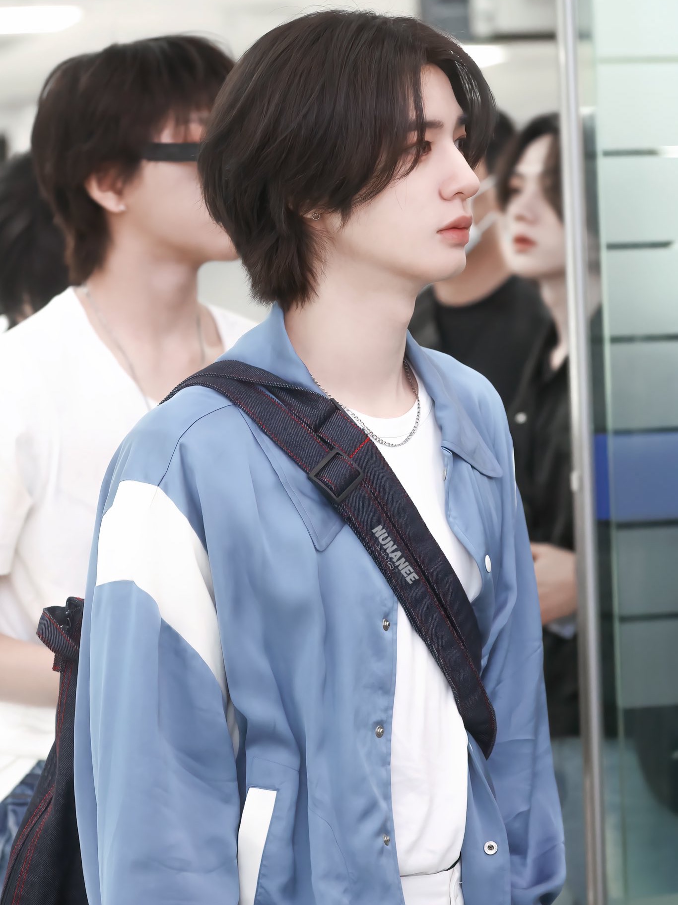 Birthdaysuit Satin Stadium Jacket Blue 착용 스타일 - 6