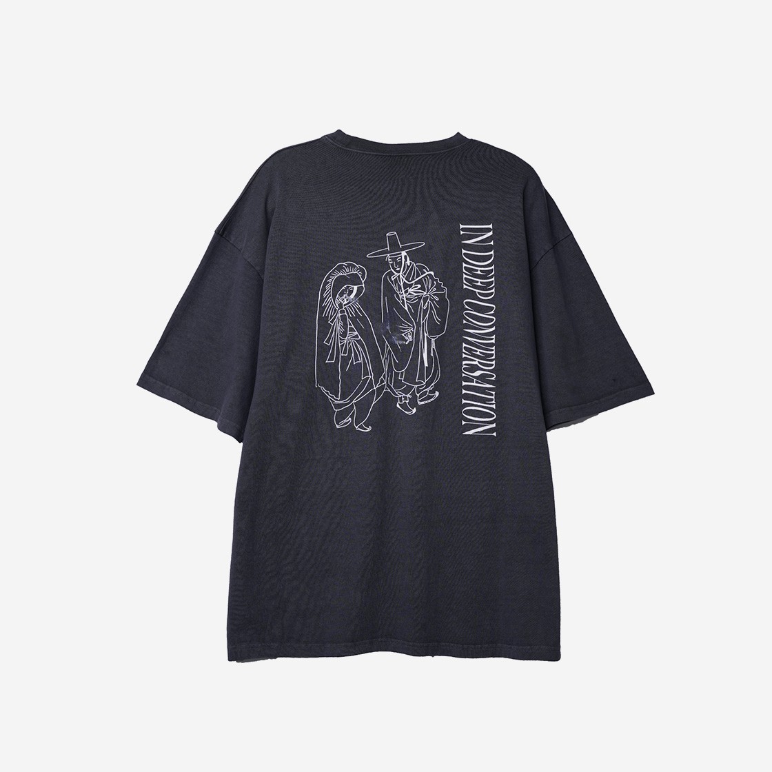 NONFLOOR Smoke In Deep Conversation T-Shirt Washed Charcoal 상세 이미지 1