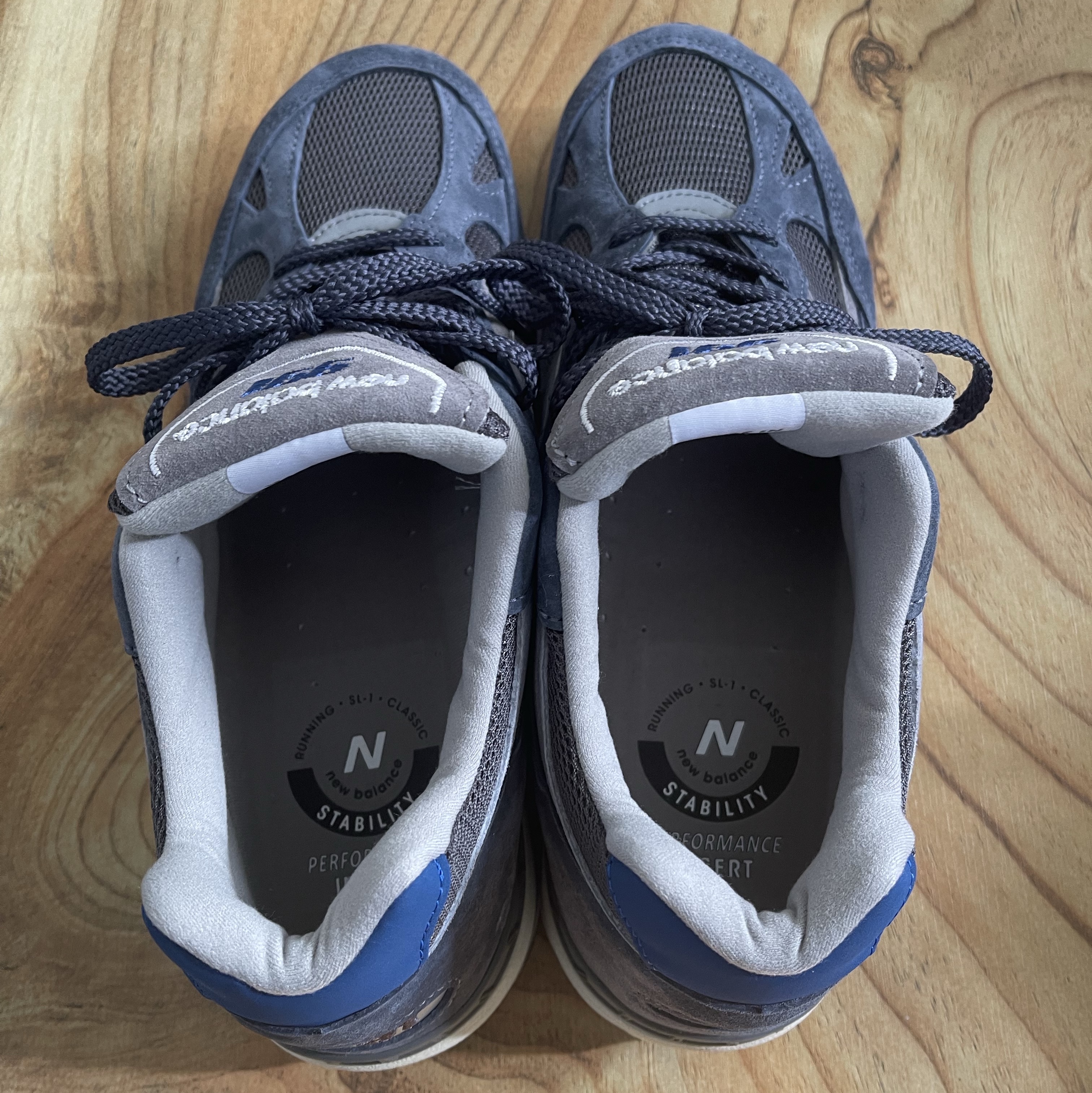New Balance 991 Made in UK Grey Blue 착용 스타일 - 2