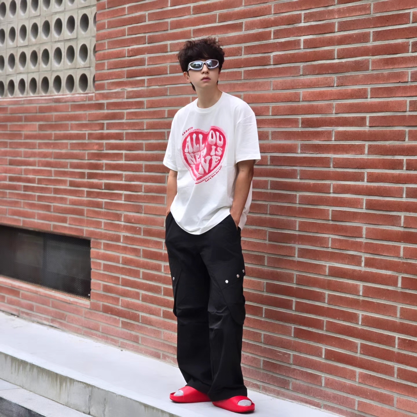 Nike Calm Slide University Red 착용 스타일 - 5