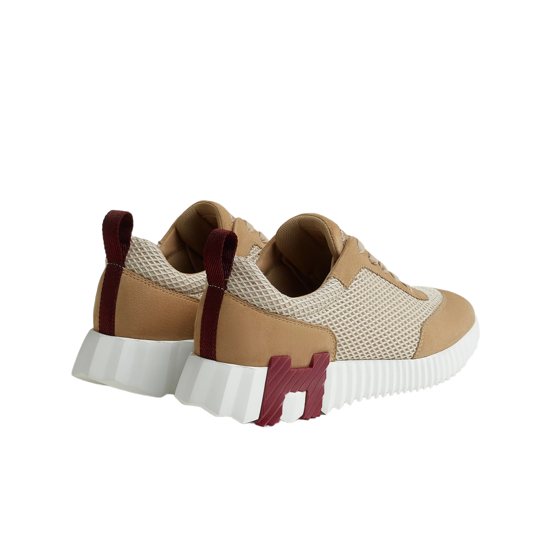 (W) 에르메스 바운싱 스니커즈 그래픽 메쉬 스웨이드 고트스킨 & 베쥬 아흐질((W) Hermes Bouncing Sneakers Graphic Mesh Suede Goatskin & Beige Argile) - 2