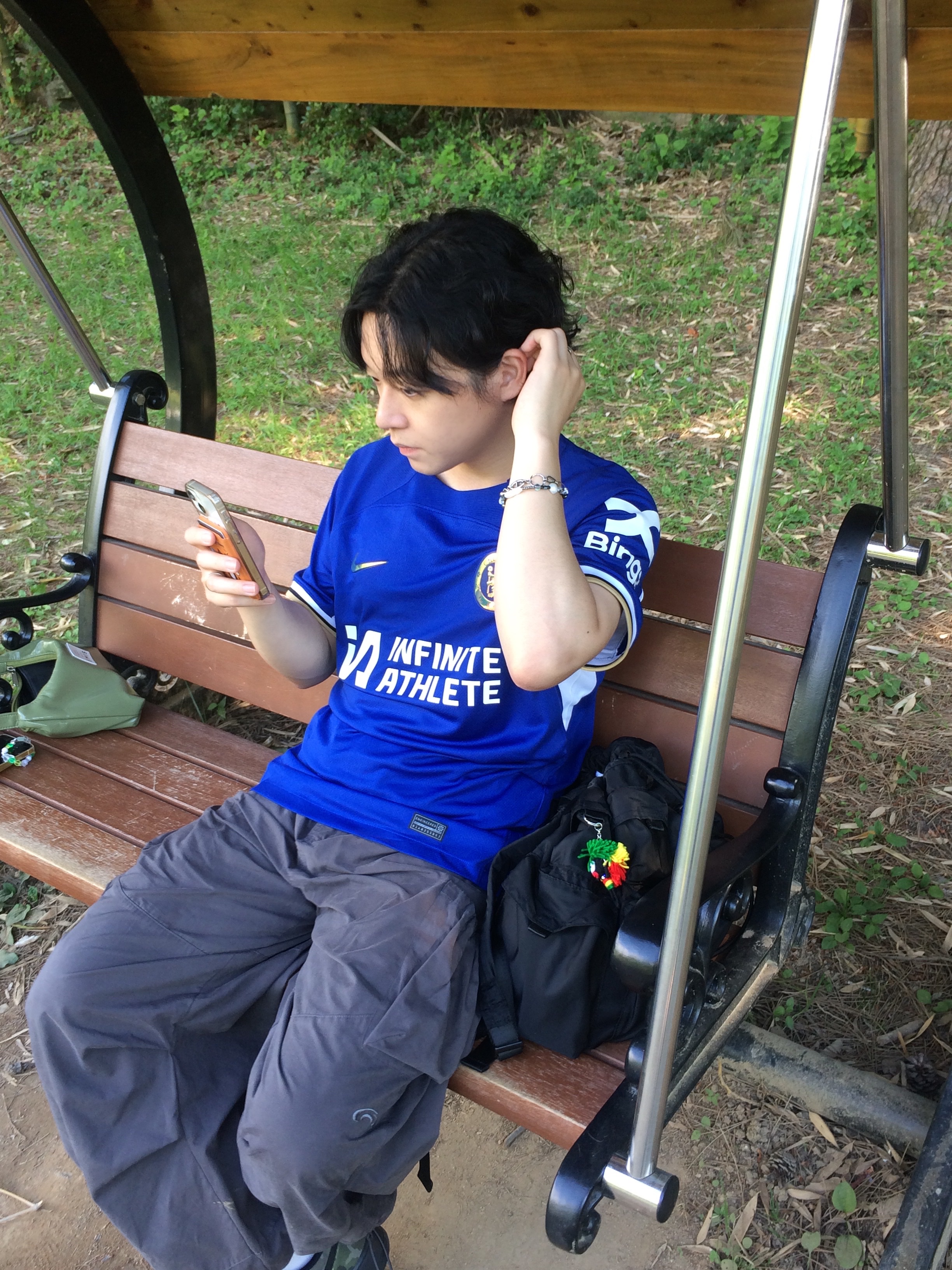 Nike Chelsea FC 2023/24 Stadium Home Dri-Fit Jersey Rush Blue (Non Marking & Non Sponser Ver.) 착용 스타일 - 2