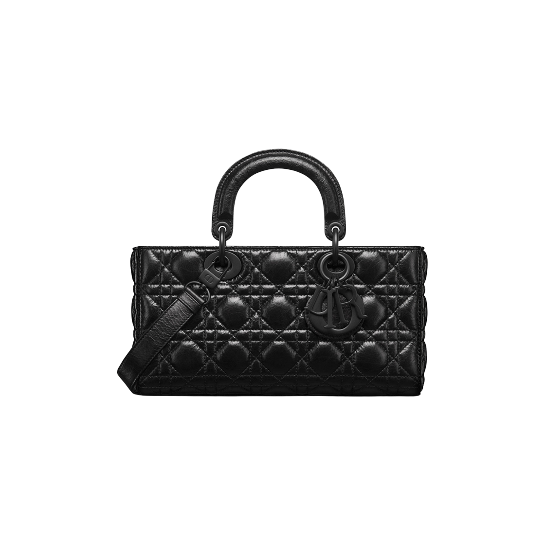 Dior Medium Lady D-Joy Bag Black Crinkled 상세 이미지 1