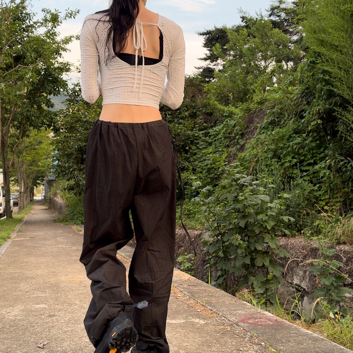 Roa Hiking Katharina Black, (W) Glowny Devon Eyelet Long Sleeve White 착용 스타일 - 7
