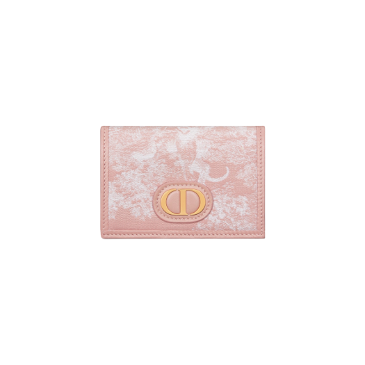 디올 30 몽테뉴 글라이신 지갑 핑크 리버스 자카드