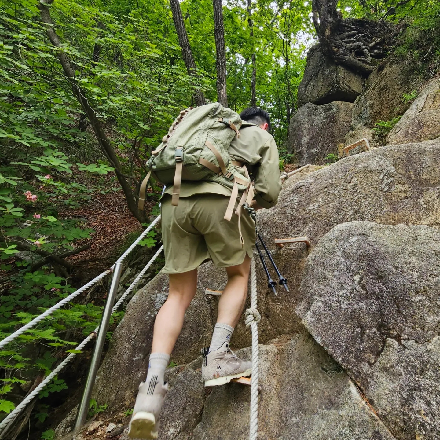 Nike ACG Torre Mid Waterproof Khaki Burnt Sienna, Nike ACG Dri-Fit New Sands Shorts Neutral Olive - Asia 착용 스타일 - 2
