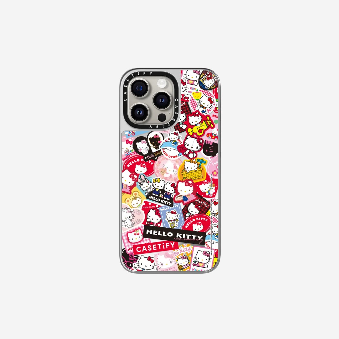 Casetify x Hello Kitty iPhone 50th Anniversary Sticker Magsafe Mirror Case Silver 상세 이미지 1