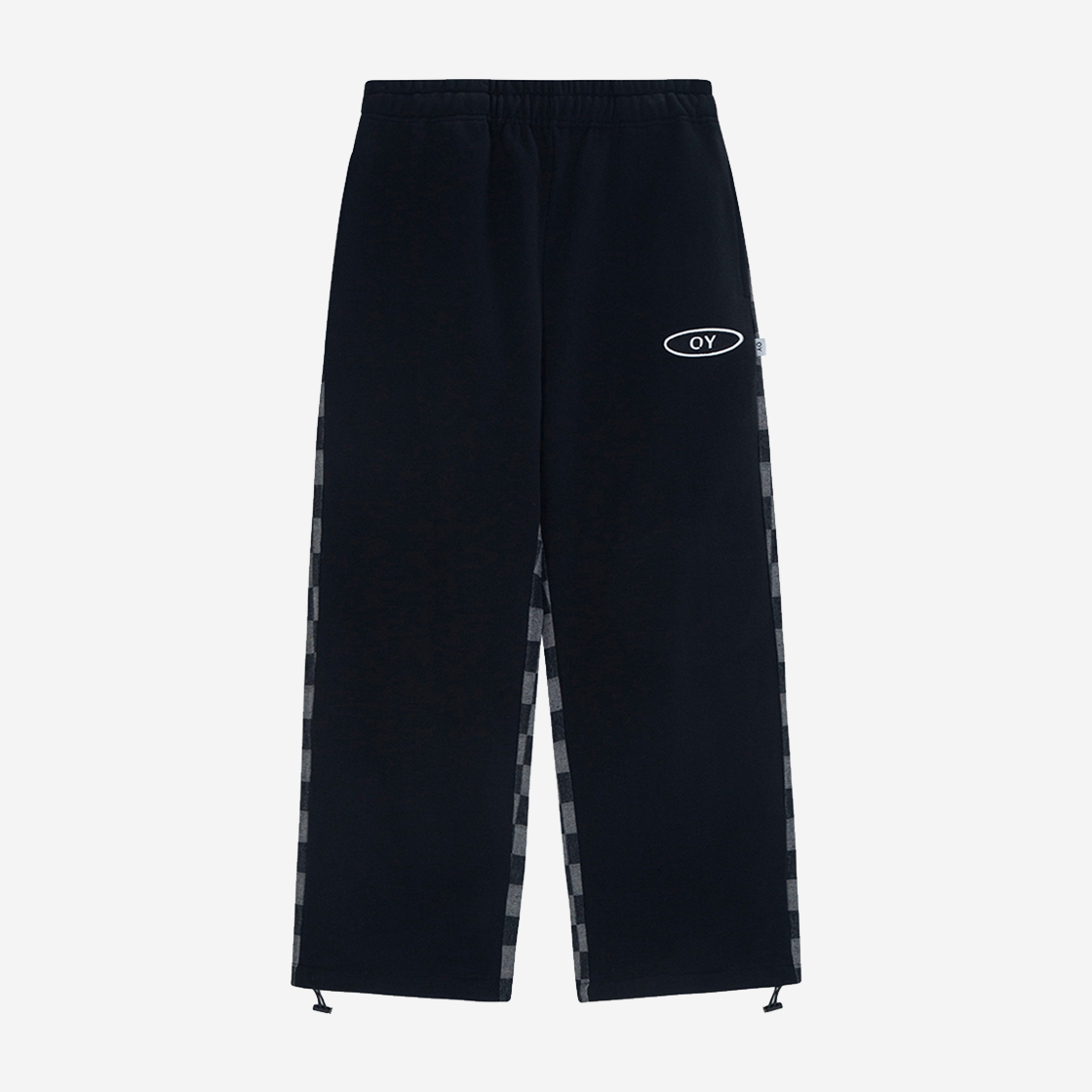 OY Over Check Logo Pants Black 상세 이미지 1