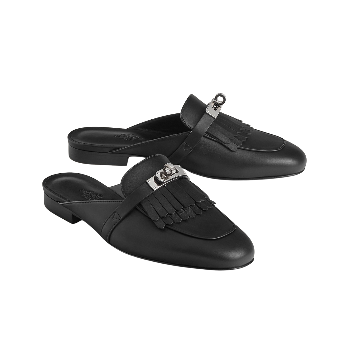 (W) 에르메스 오즈 뮬 카프스킨 & 팔라듐 하드웨어 누아((W) Hermes Oz Mule Calfskin & Palladium Noir) - 2