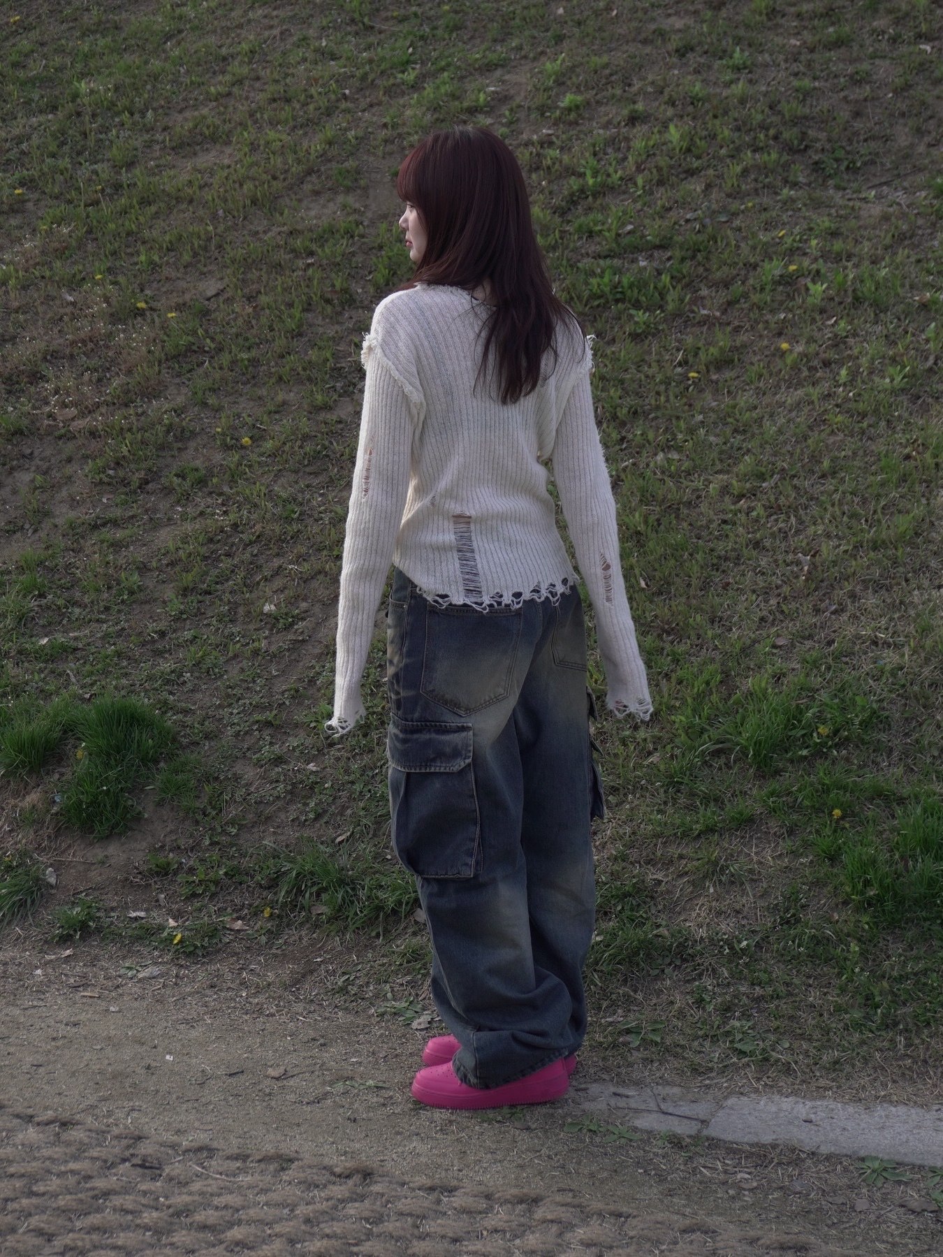 (W) Nike Air Force 1 '07 Fireberry Fierce Pink 착용 스타일 - 3