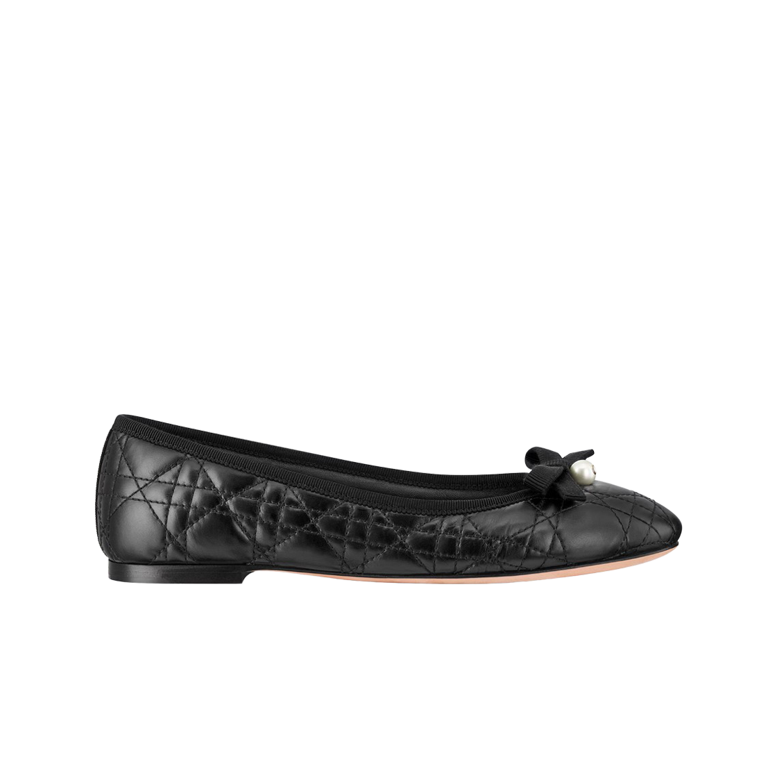 (W) 디올 발레 플랫 퀼티드 까나쥬 카프스킨 블랙((W) Dior Ballet Flat Quilted Cannage Calfskin Black) - 1