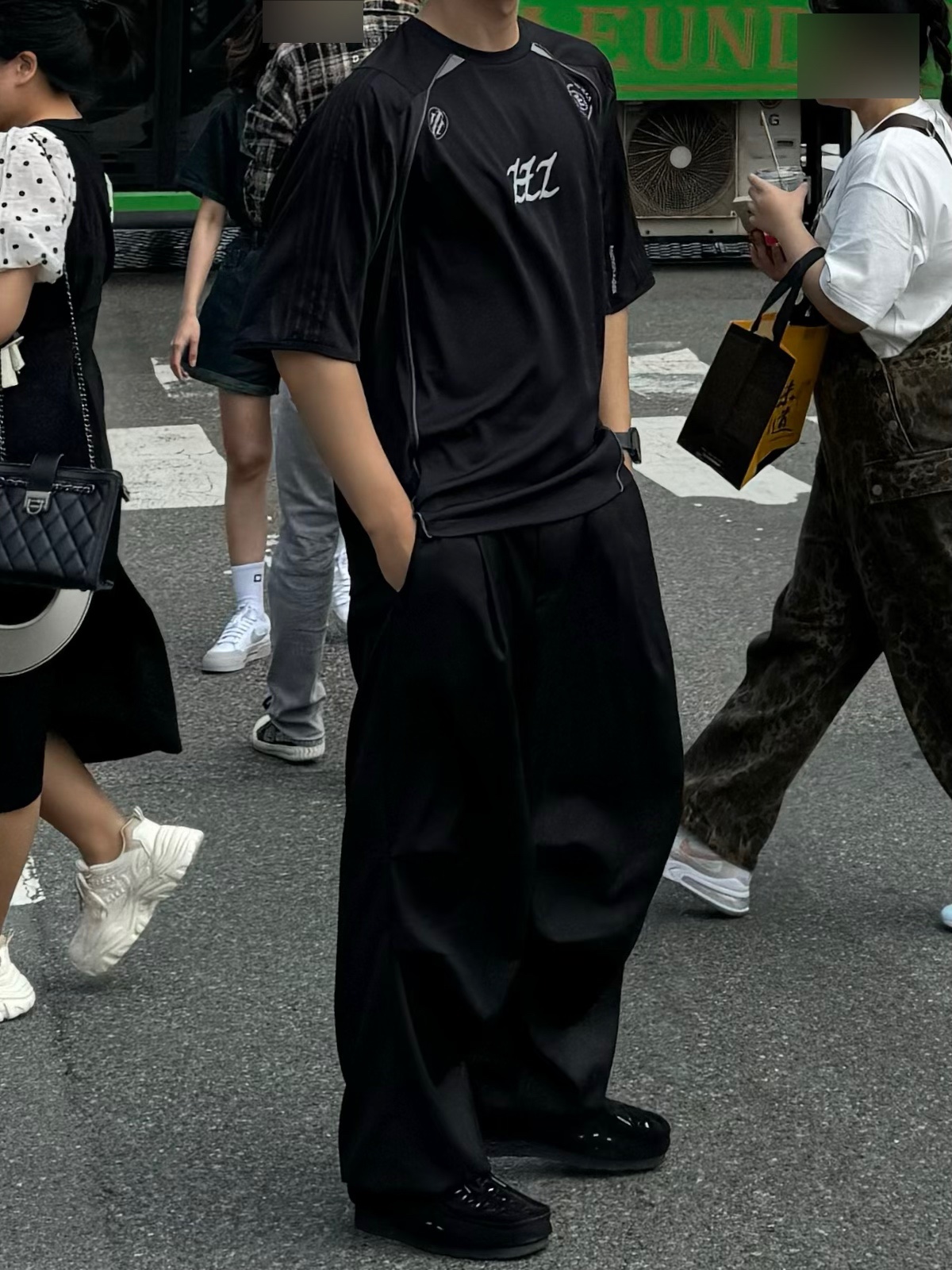 Polyteru Human Index Index 1/2 Jersey T-Shirt Black/Charcoal, [프리오더] Polyteru Wallabee Shoes Woven Black 착용 스타일