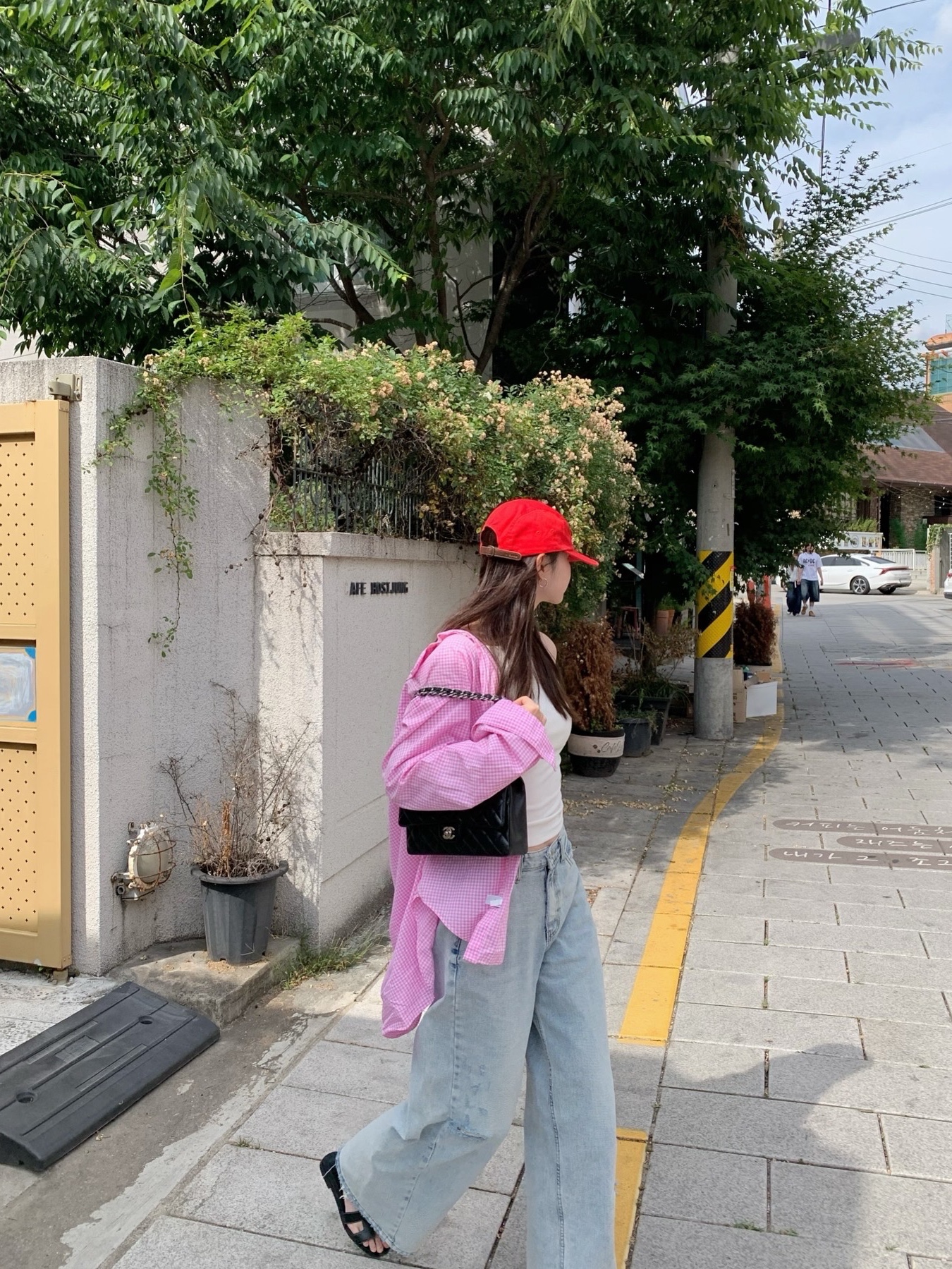 Supreme Washed Chino Twill Camp Cap Red 착용 스타일 - 3