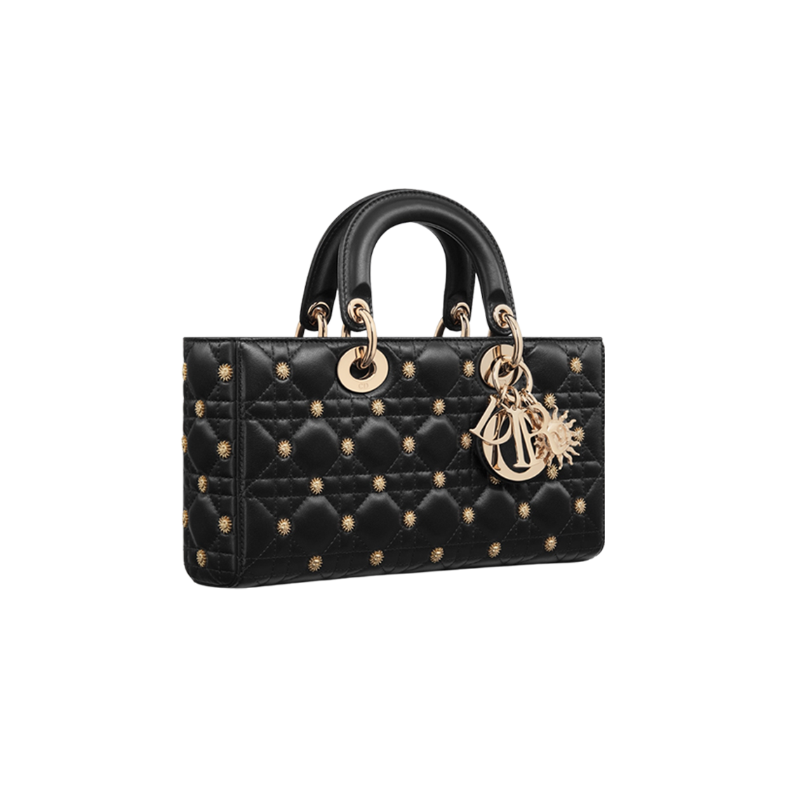 Dior Medium Lady D-Joy Bag Black Gold Finish Sun Studs 상세 이미지 2