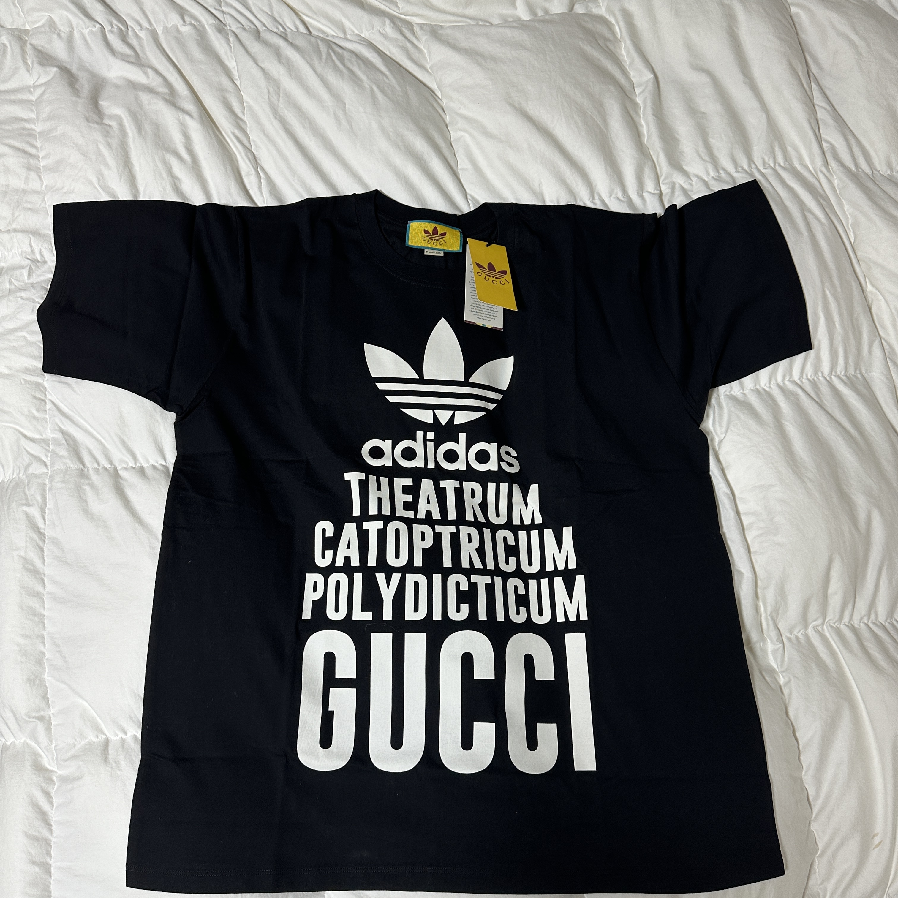 Gucci x Adidas Cotton Jersey T-Shirt Black 착용 스타일