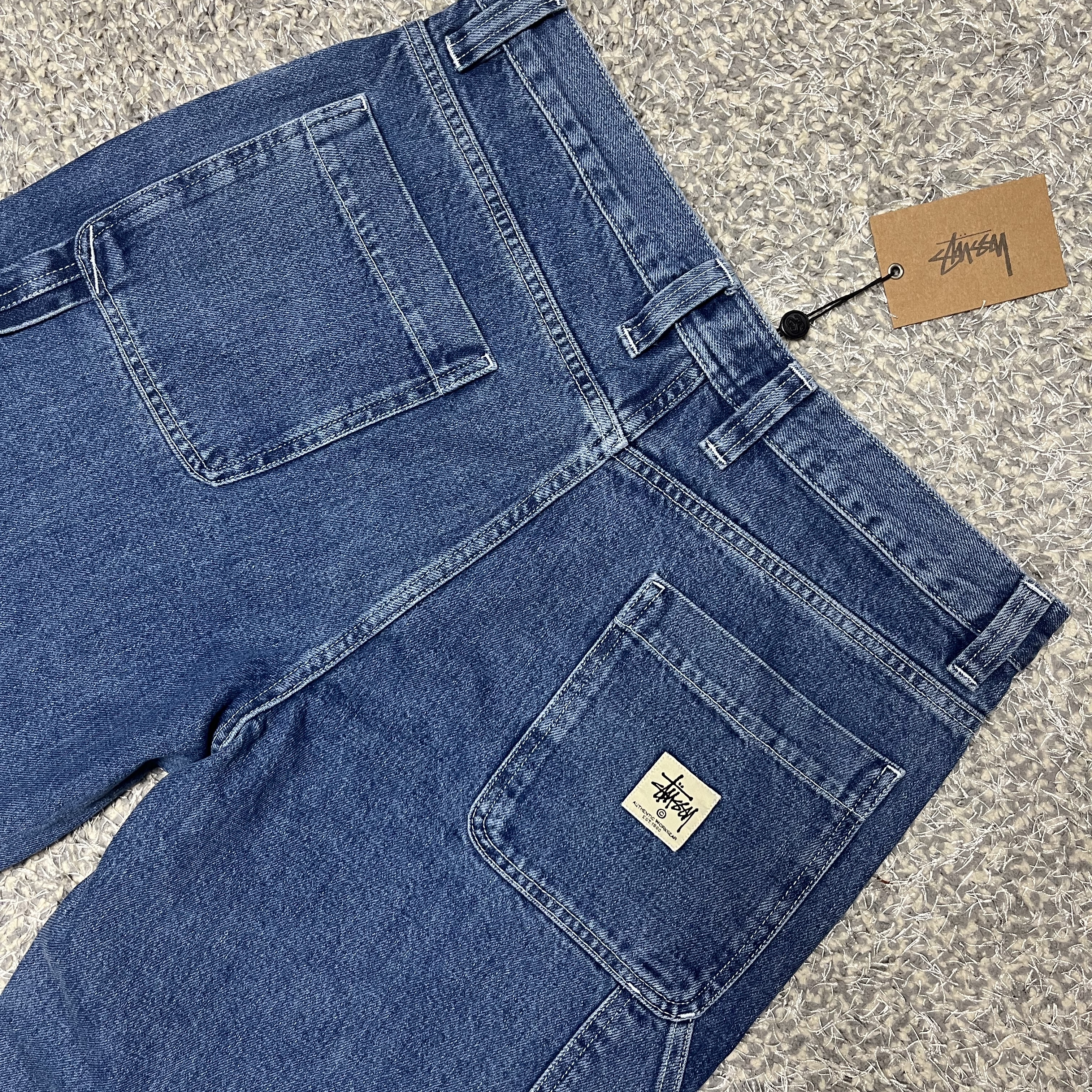 Stussy Denim Work Pants Blue 착용 스타일