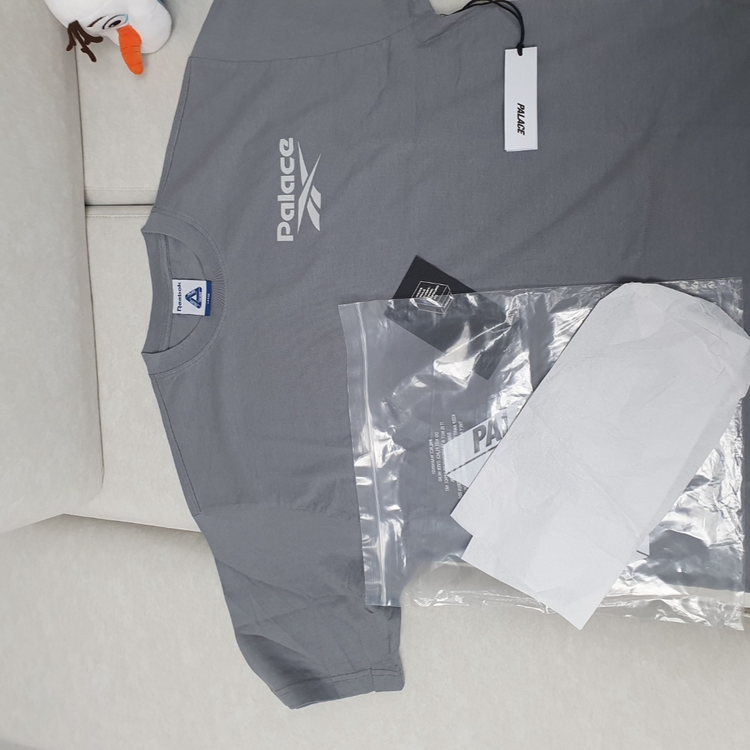 Palace x Reebok T-Shirt Grey - 24SS 착용 스타일 - 1