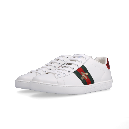 (W) Gucci Ace Bee Embroidered Sneakers