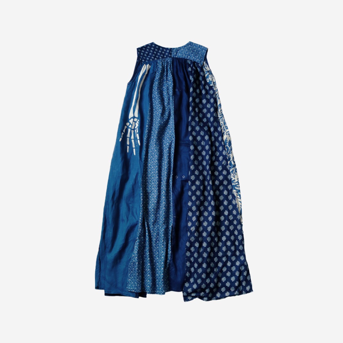 (W) Kapital French Cross Linen Lamp Dress Bone Pt Indigo 상세 이미지 2