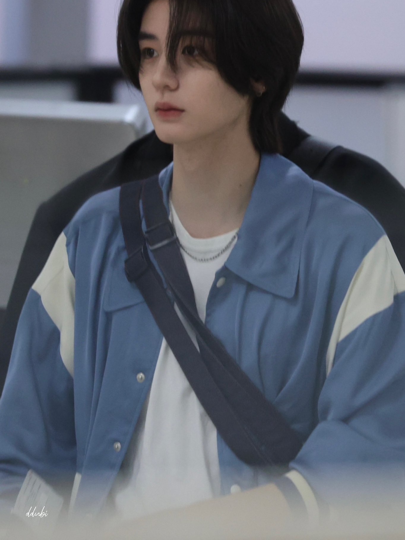 Birthdaysuit Satin Stadium Jacket Blue 착용 스타일 - 4