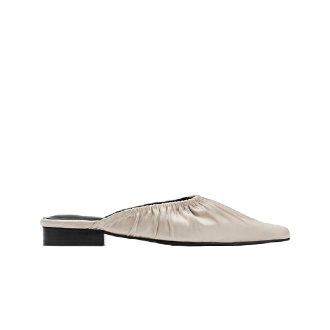 (W) 다이닛 셔링 스틸레토 뮬 베이지((W) Deinet Shirring Stilletto Mule in Beige)