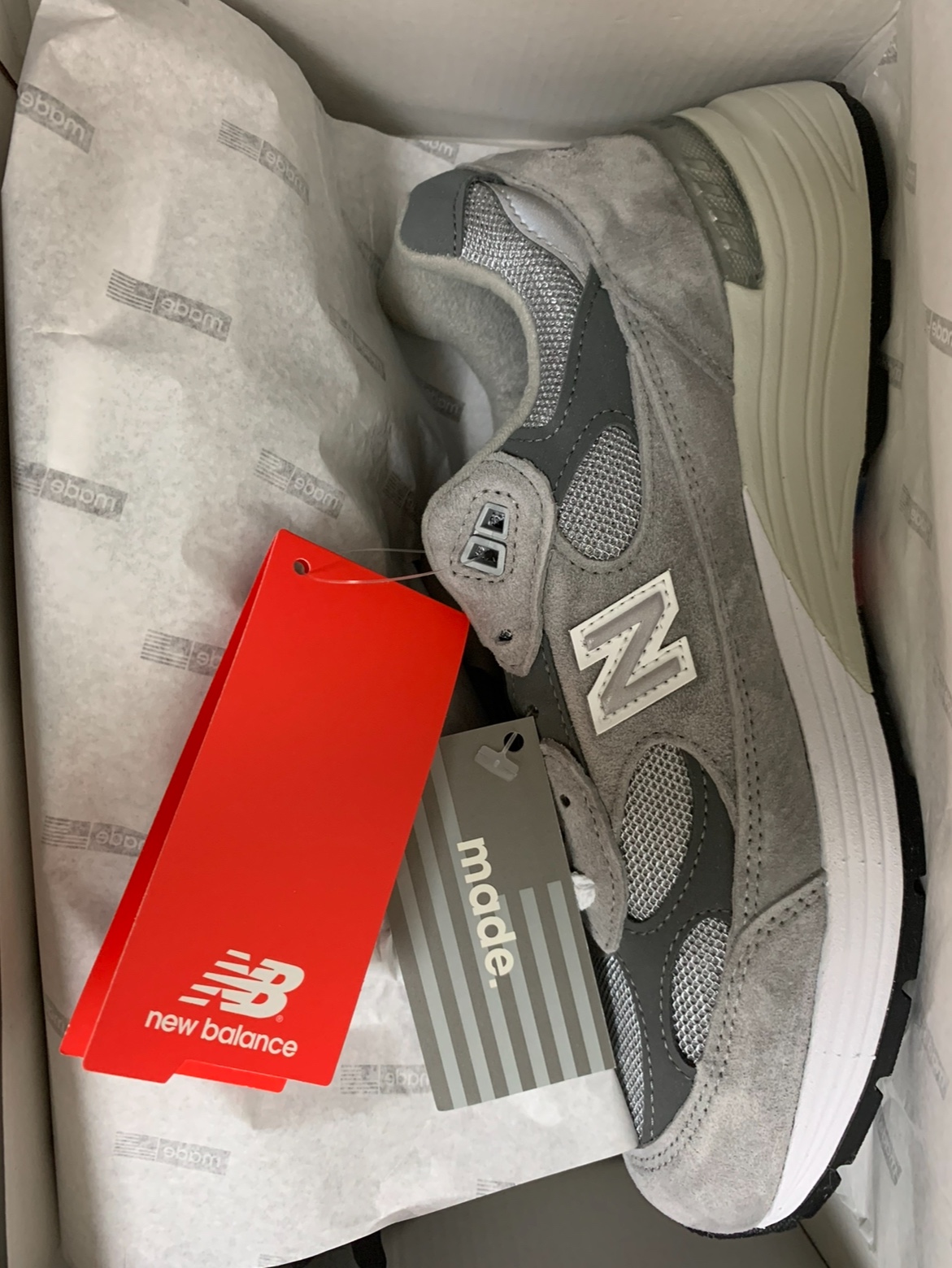 New Balance 992 Made in USA Grey - D Standard 착용 스타일