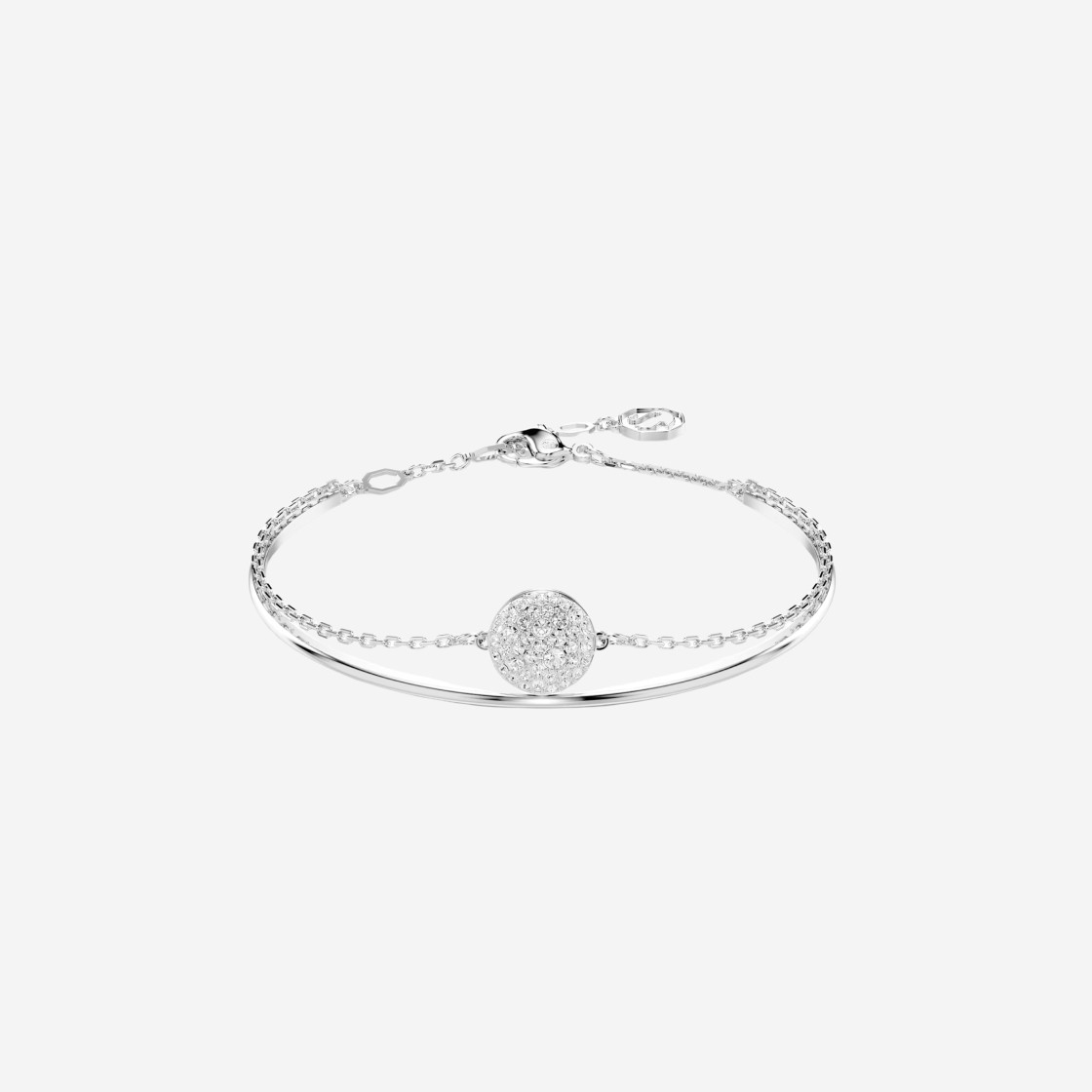 (W) Swarovski Meteora Bangle White Rhodium Plated 상세 이미지 1