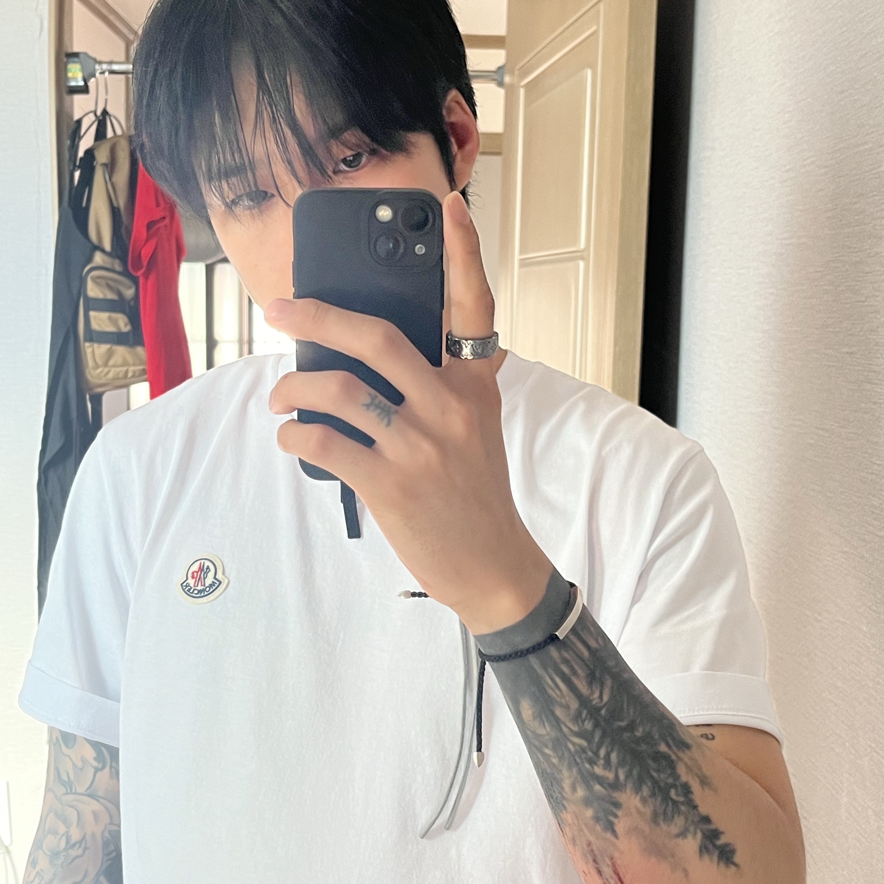 Moncler Logo T-Shirt White - 23FW 착용 스타일