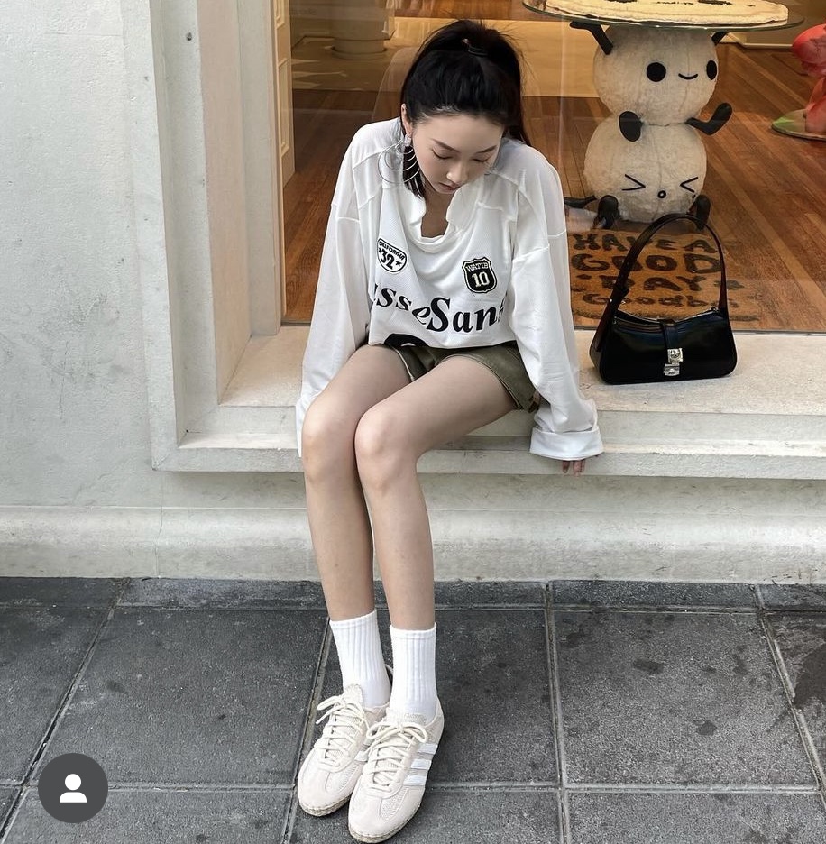 Adidas x Clot Gazelle Halo Ivory Cloud White 착용 스타일 - 1