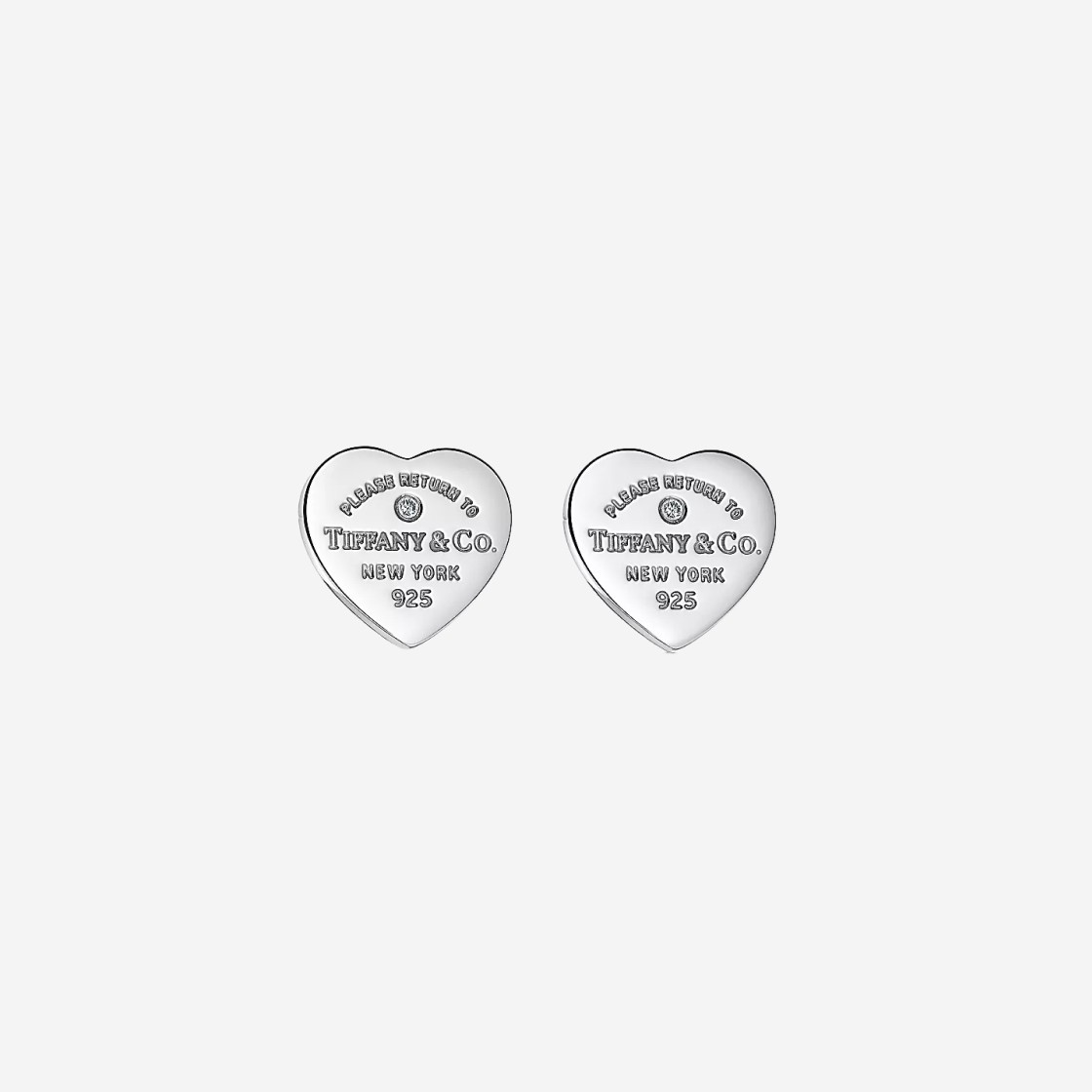 Tiffany & Co. Return to Tiffany Heart Tag Earrings Sterling Silver 상세 이미지 1