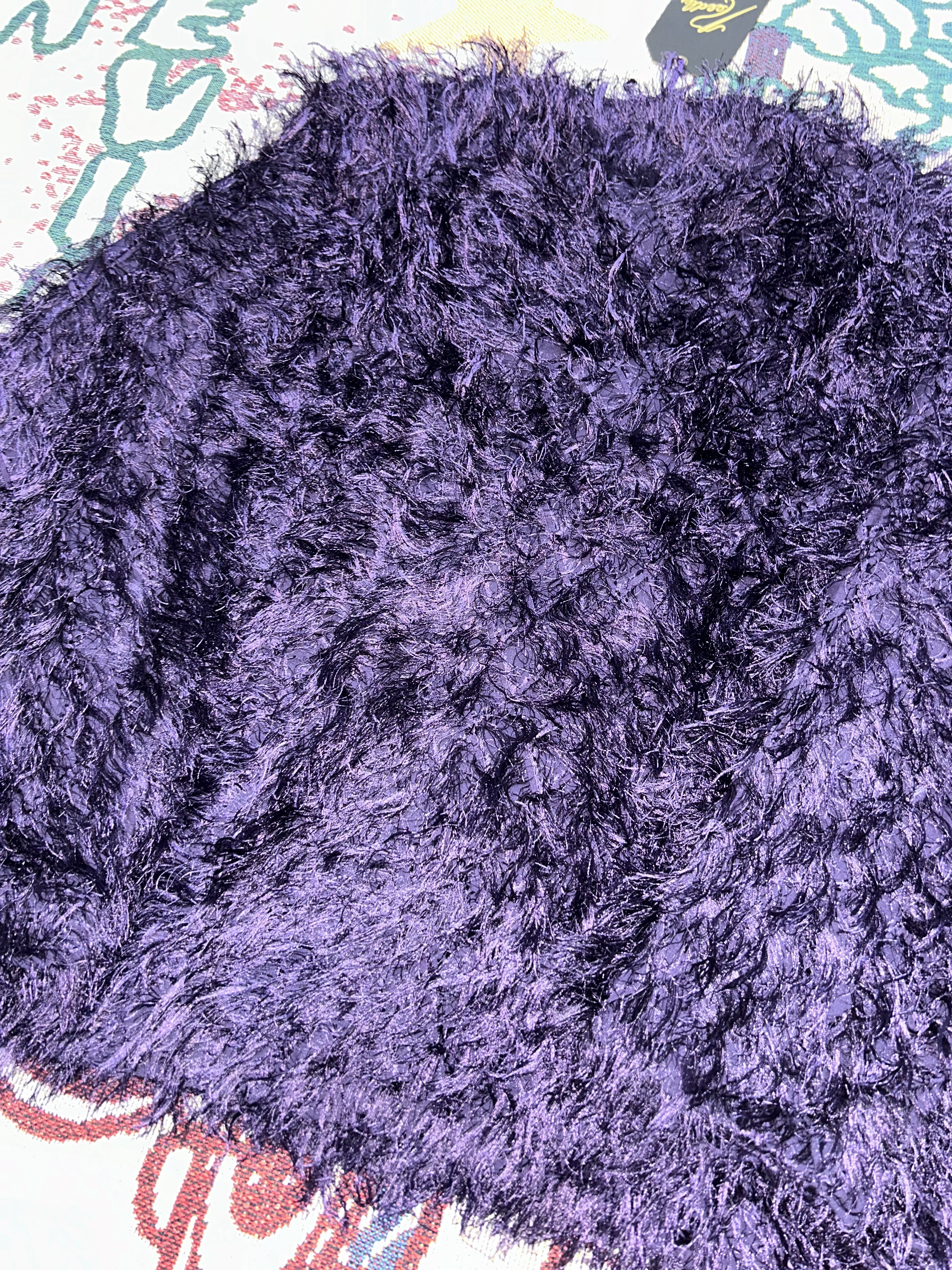 Needles Argyle Fringe Snap Cardigan Purple 착용 스타일 - 7