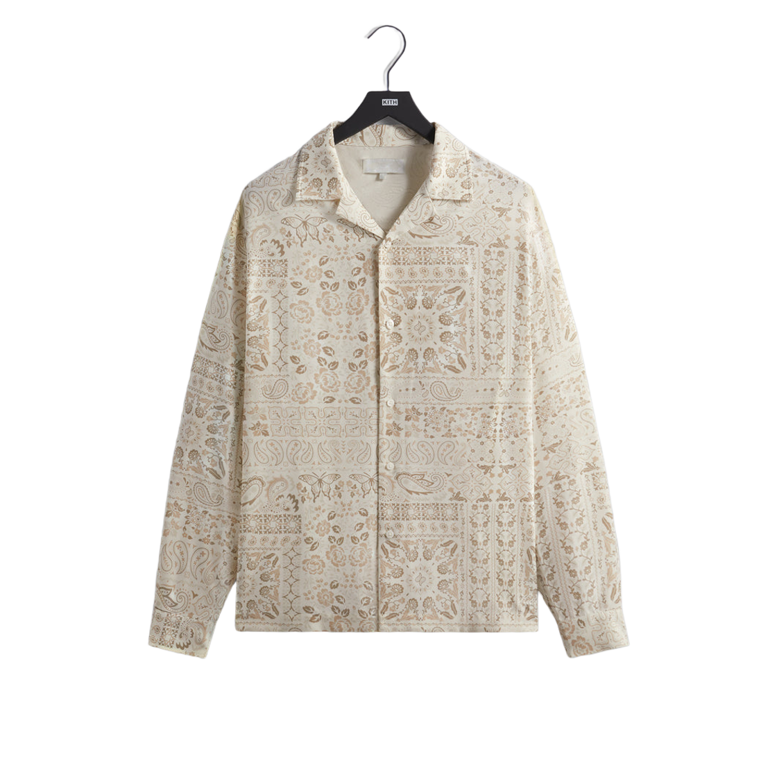 Kith Silk Lyocell Long Sleeve Thompson Camp Collar Shirt Canvas 상세 이미지 1