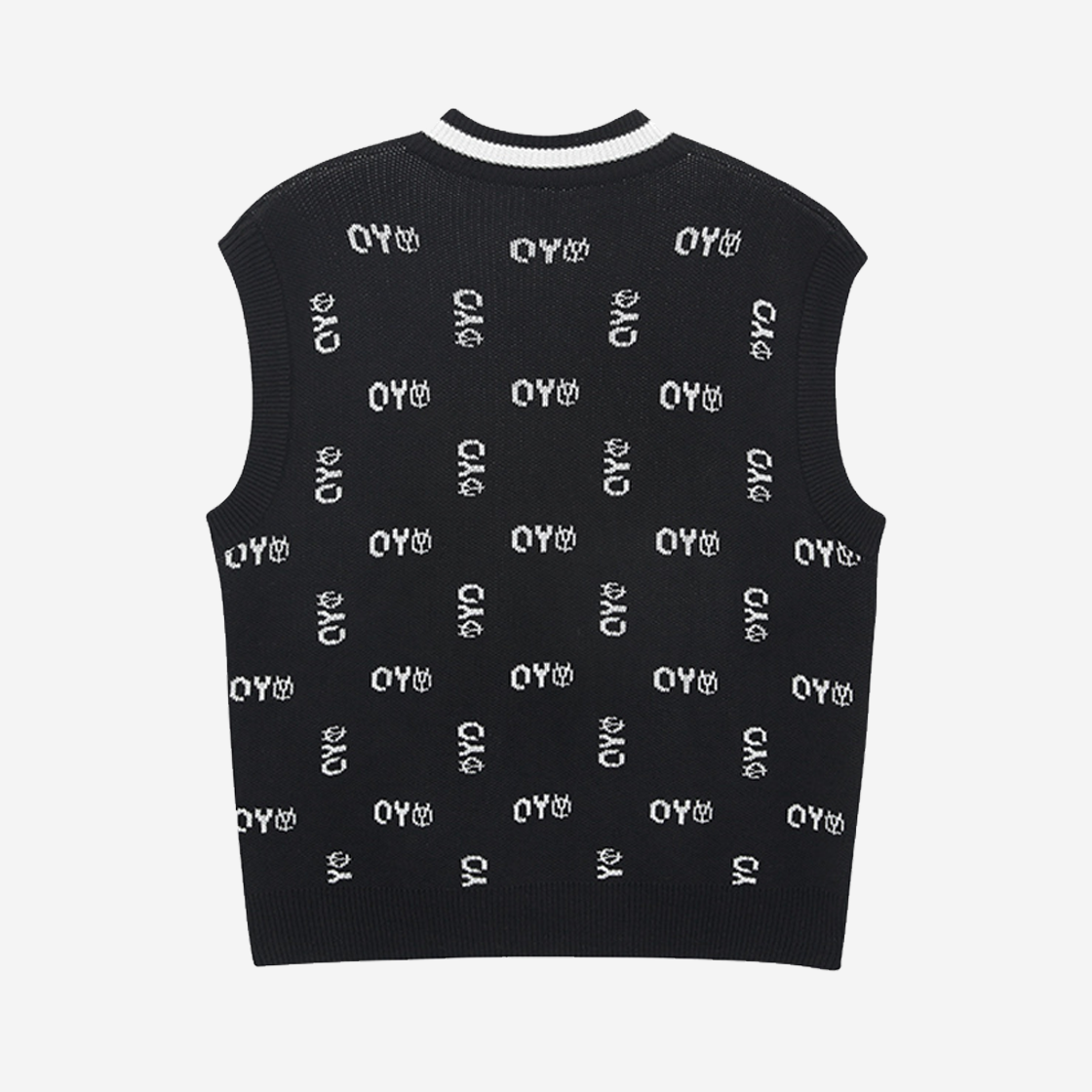 OY Monogram Logo V-Neck Knit Vest Black 상세 이미지 2