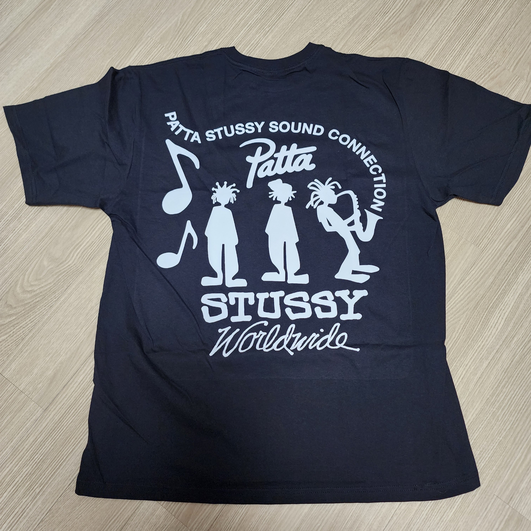 Stussy x Patta Sound Connection T-Shirt Black 착용 스타일