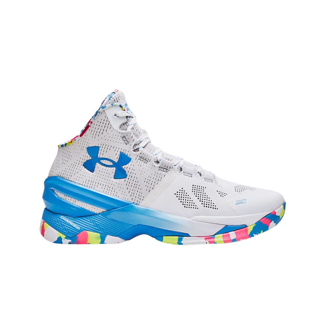 3026282-100 Under Armour Curry 2 Retro White Electric Blue