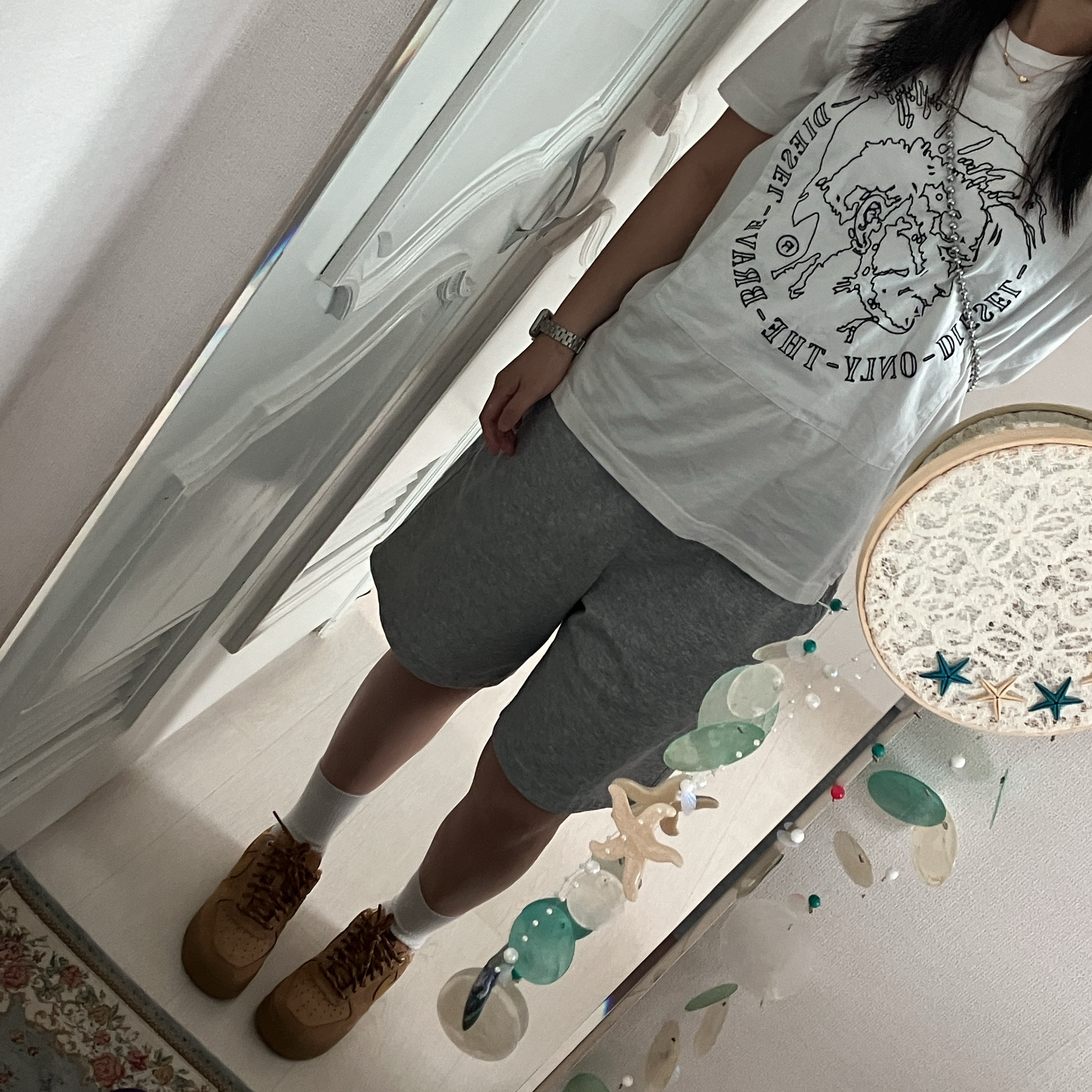 (W) Nike Air Force 1 '07 WB Flax Wheat 착용 스타일