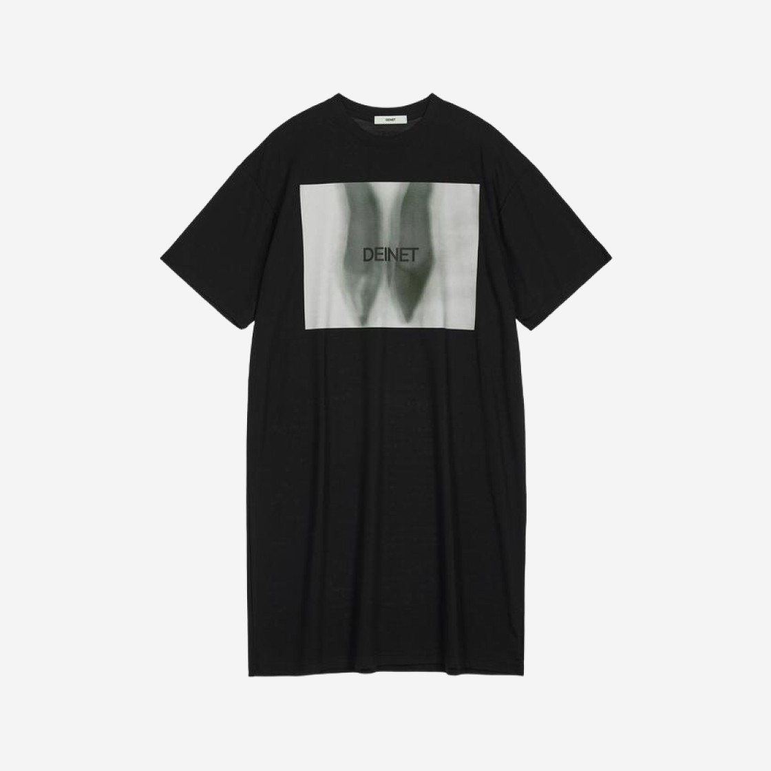 (W) Deinet Printing Boxy Dress in Black 상세 이미지 1