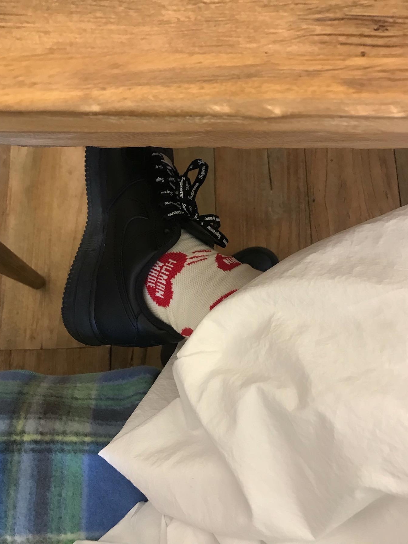 Human Made Heart Pattern Socks Red, Nike x Supreme Air Force 1 Low Black 착용 스타일