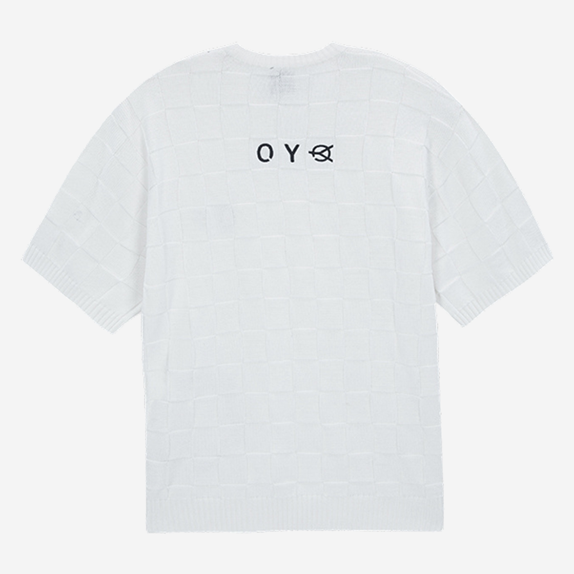 OY Round Logo Square Half Knit White 상세 이미지 2