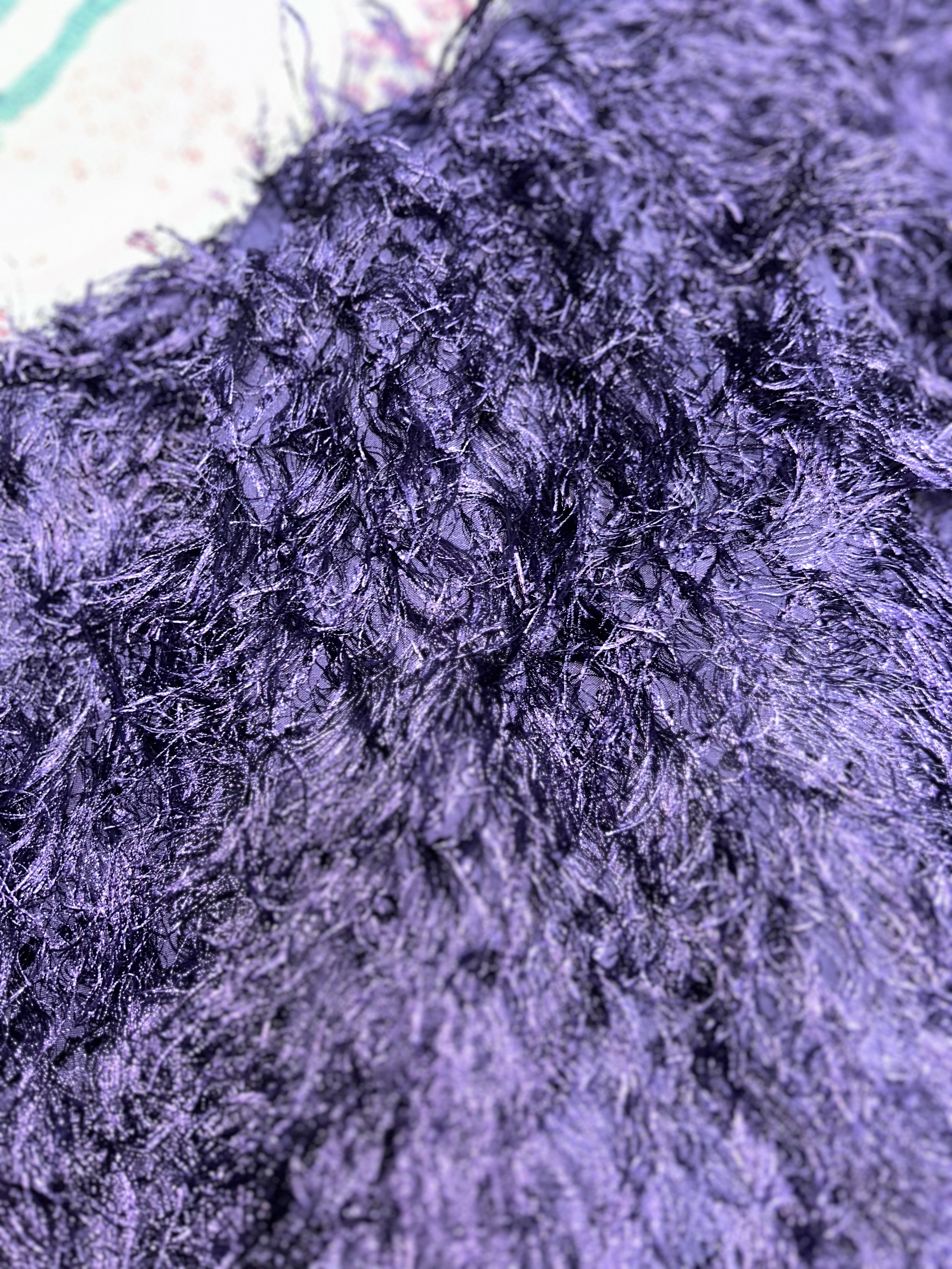 Needles Argyle Fringe Snap Cardigan Purple 착용 스타일 - 5