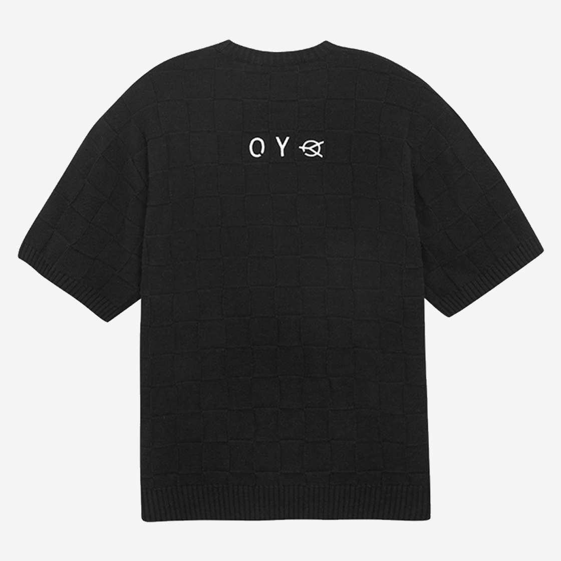 OY Round Logo Square Half Knit Black 상세 이미지 2