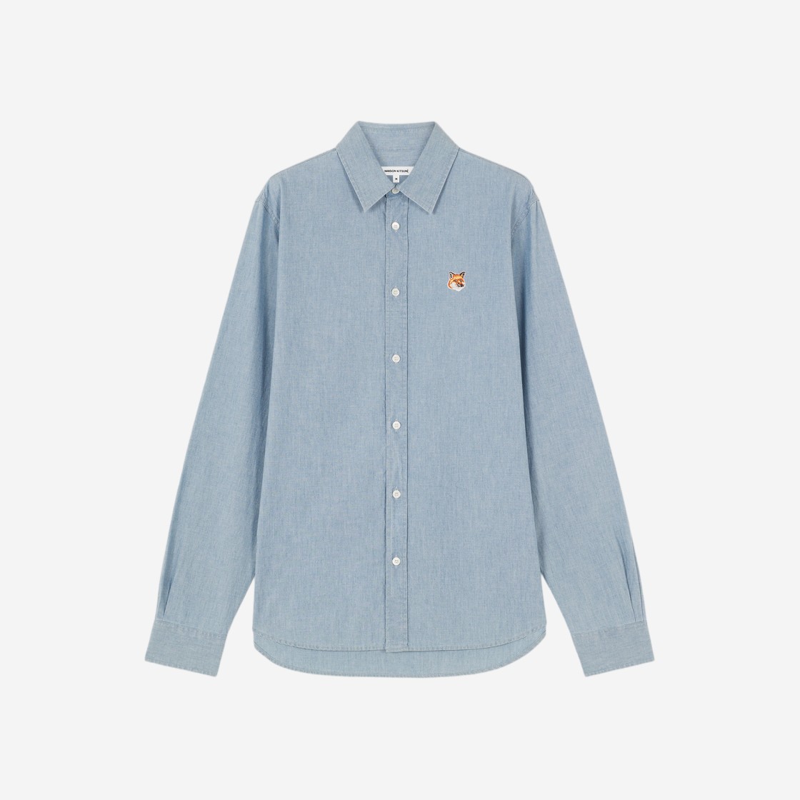 Maison Kitsune Fox Head Classic Shirt Indigo 상세 이미지 1