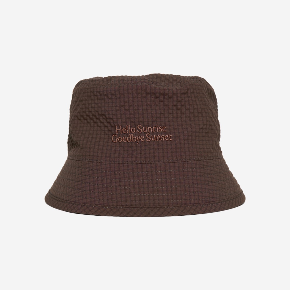 Hello Sunrise Classic Typo Bucket Hat Brown 상세 이미지 1