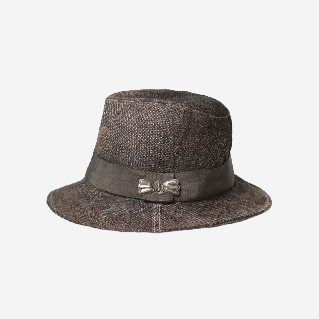 Kapital Aged Paper Canvas Fedora Hat Charcoal 상세 이미지 2