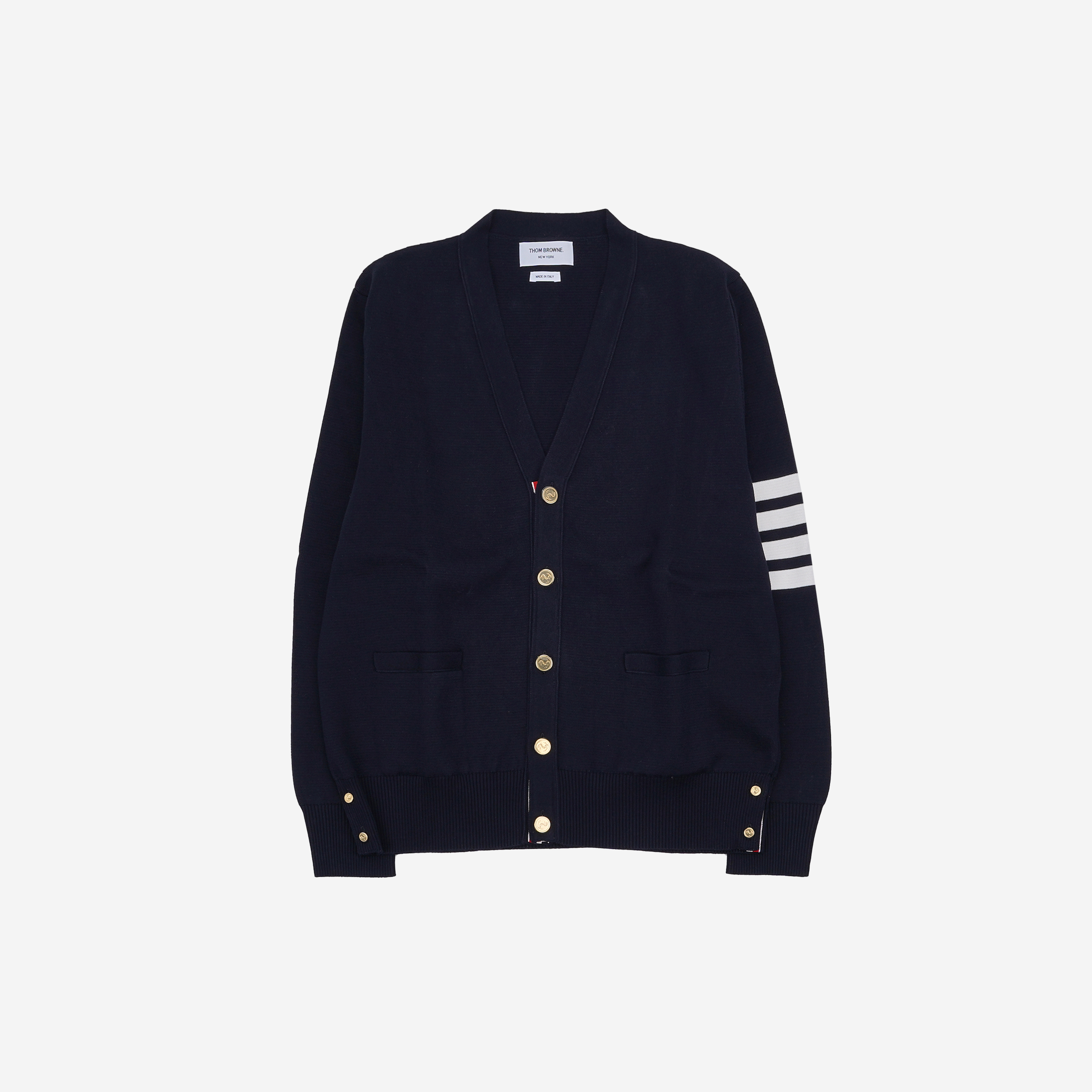톰브라운 밀라노 스티치 사선 가디건 네이비(Thom Browne Milano Stitch 4-Bar Cardigan Navy)