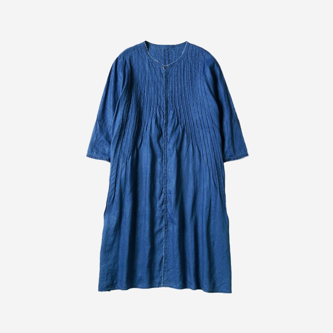 (W) Kapital French Cross Linen Pintuck O'Keeffe Dress Indigo 상세 이미지 1